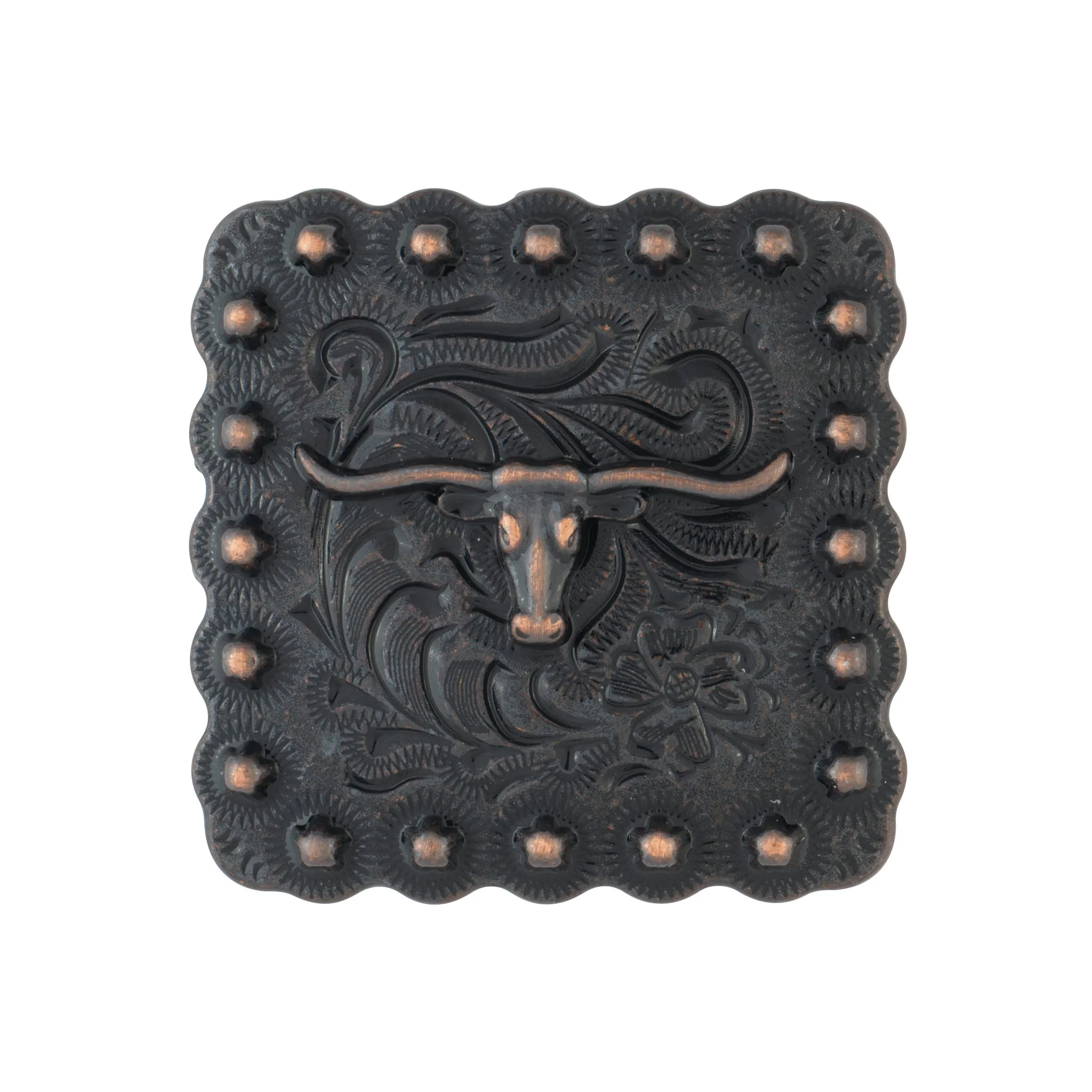 Square Longhorn Berry Concho - Image 8
