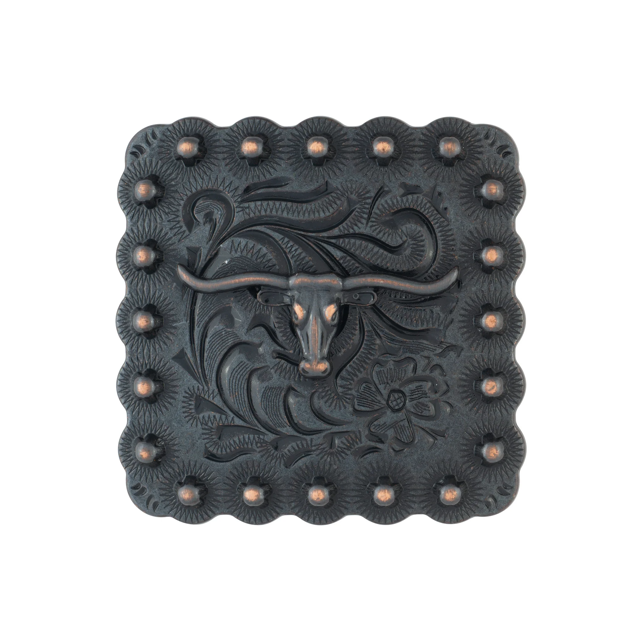 Square Longhorn Berry Concho - Image 9