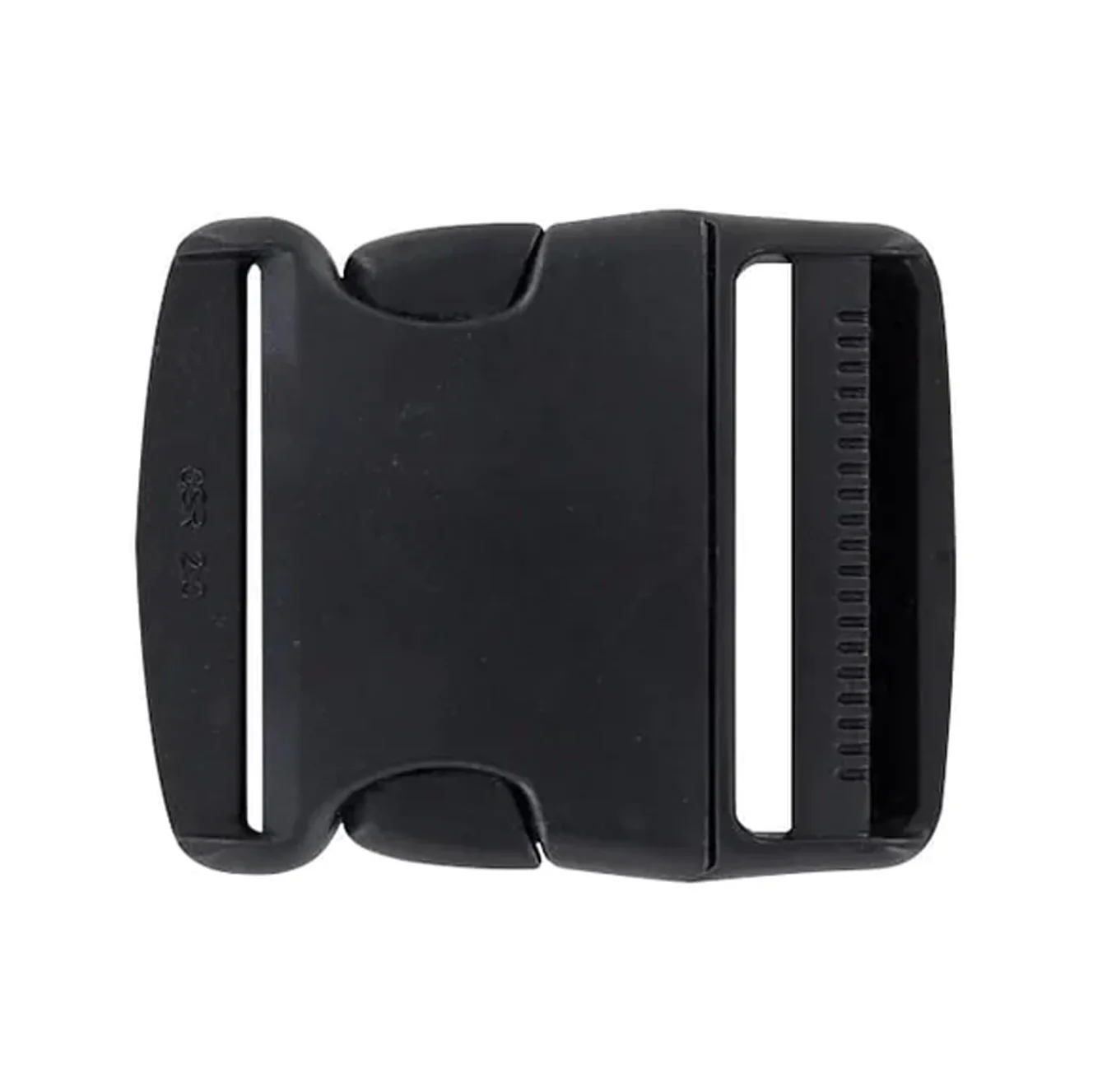 2" Black, Single Adjustable Side Squeeze Buckle, Plastic - Image 4