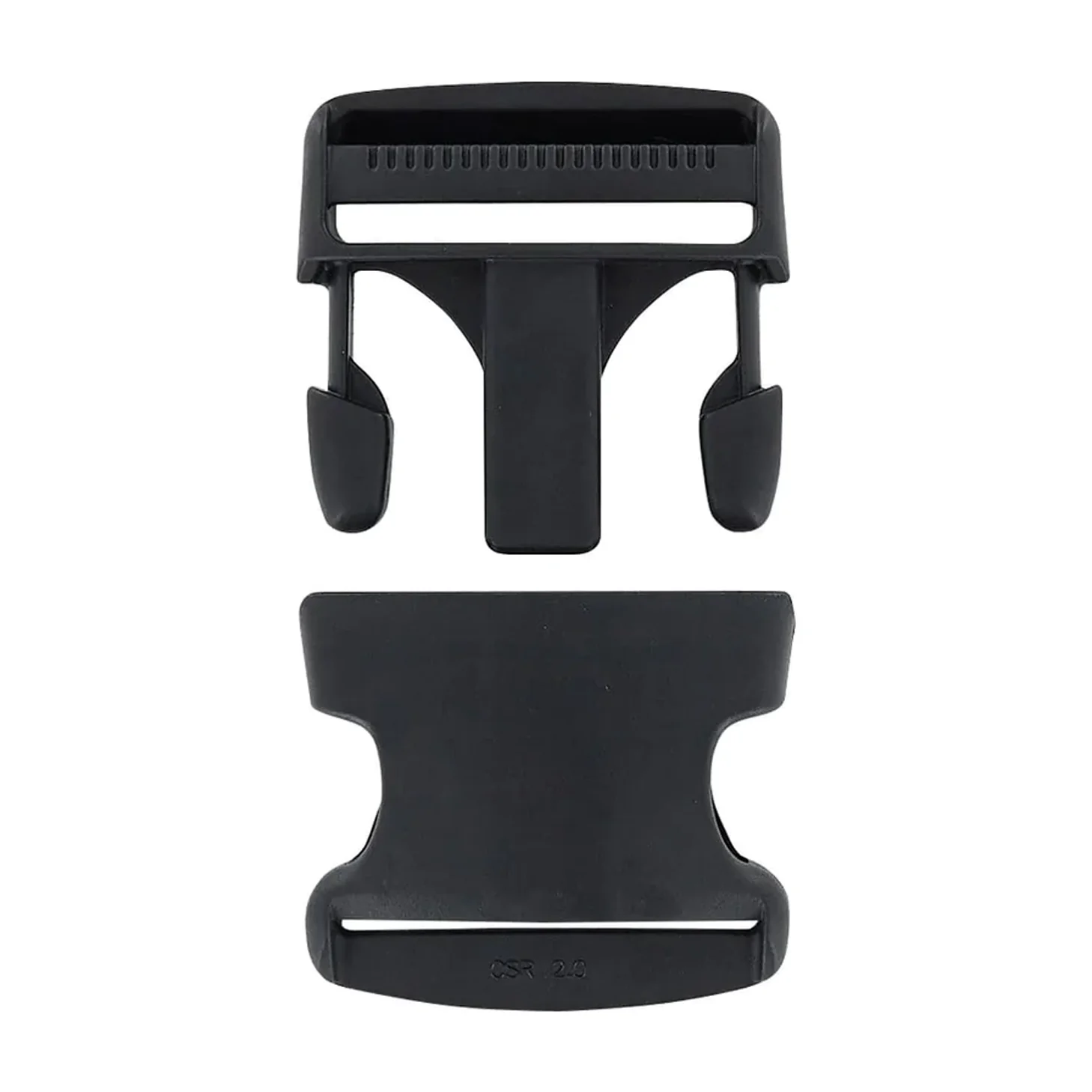2" Black, Single Adjustable Side Squeeze Buckle, Plastic - Image 5