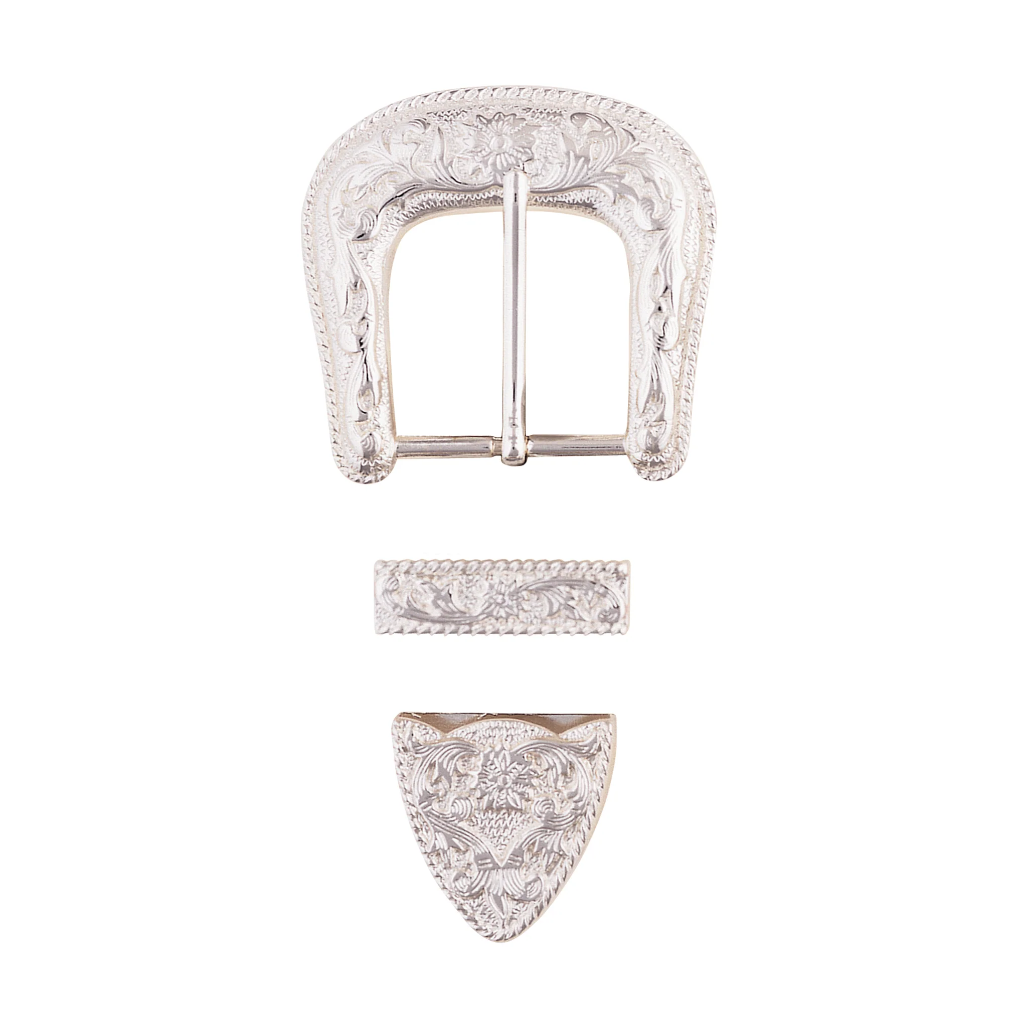 Western Floral Buckle Loop & Tip Set, 1-1/2" - Image 3