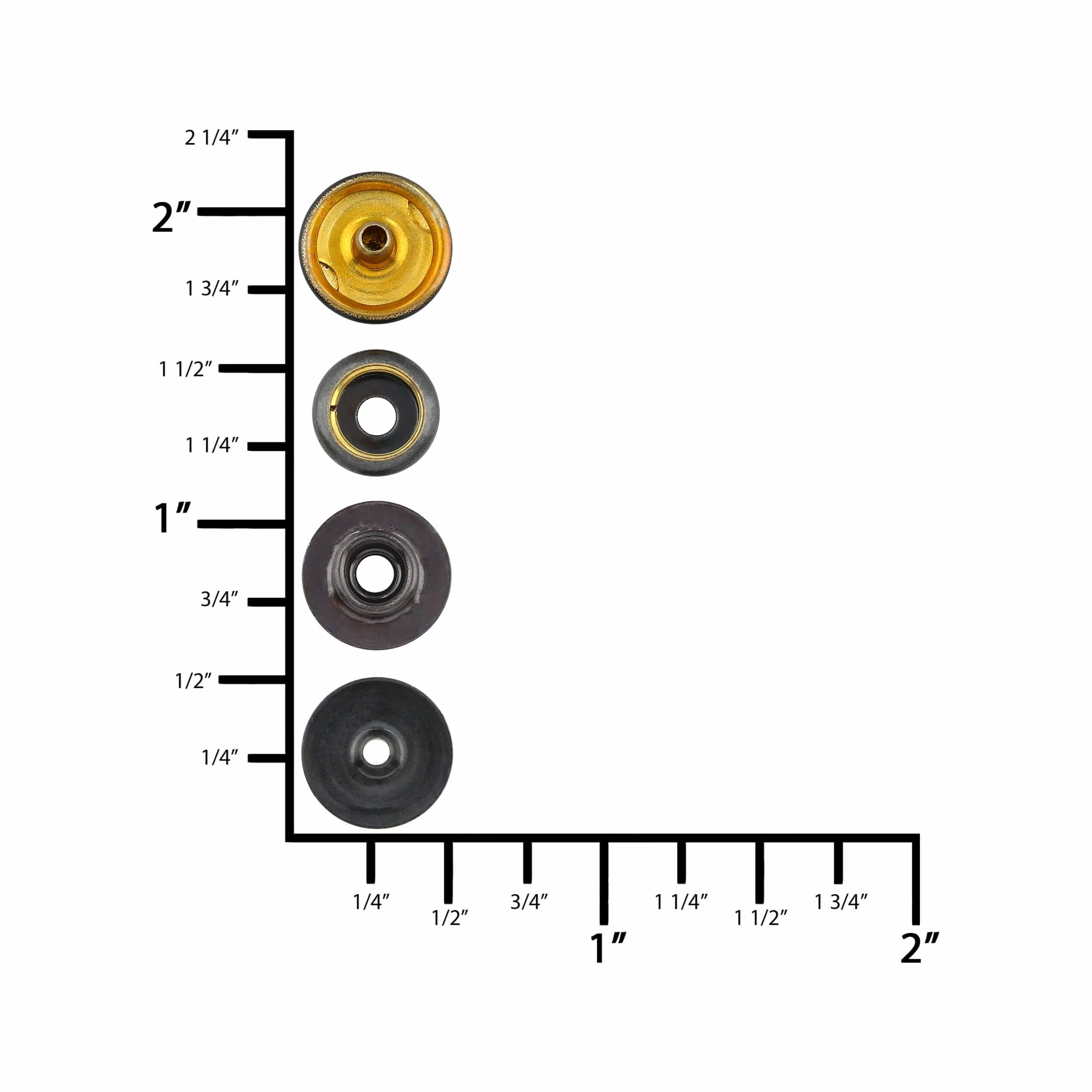 Line 20 Snap Set Glossy Black, Solid Brass (Pack of 10 Sets Complete) - Image 7