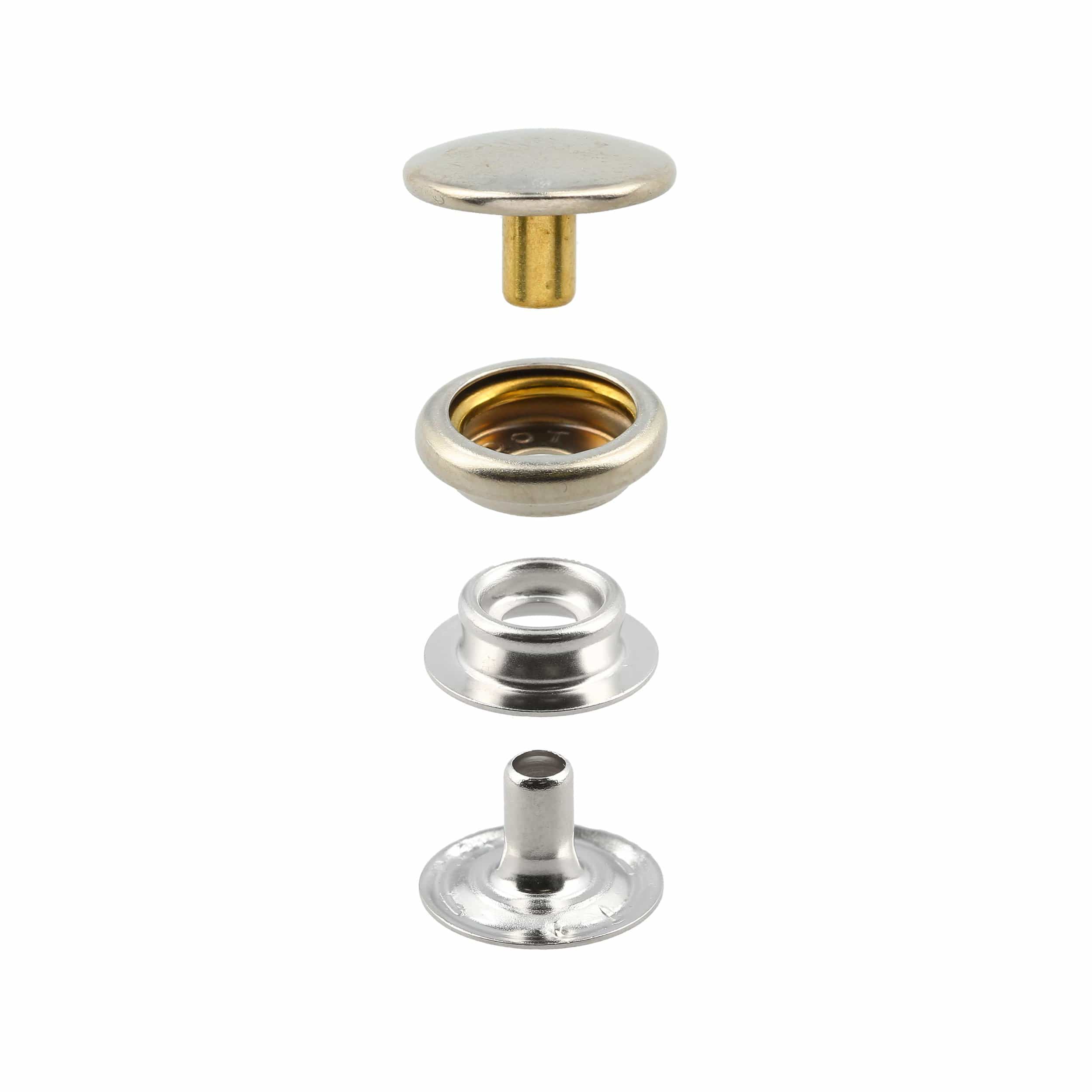 Line 24 Snap Set Solid Brass Nickel (Pack of 10 Sets Complete)