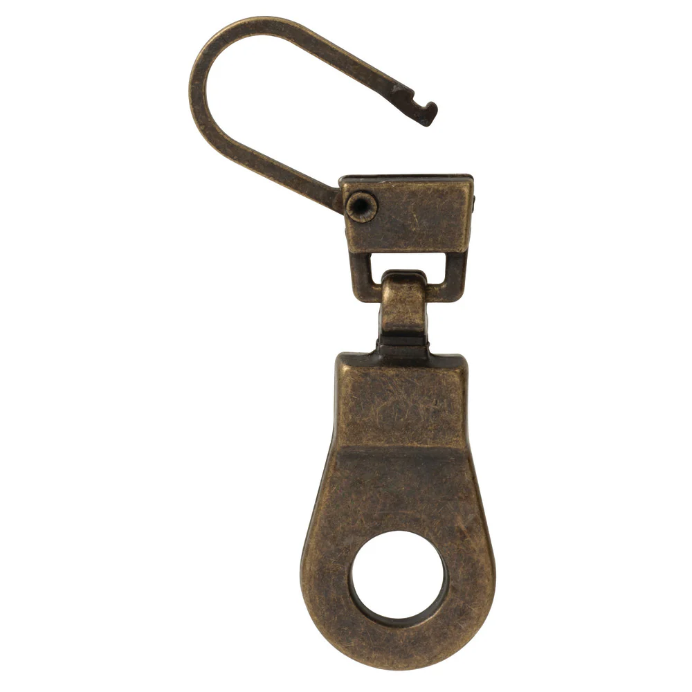 1 1/2" Antique Brass, Zipper Pull Replacement, Steel - Image 3